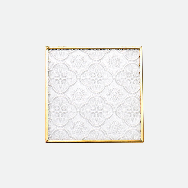 Embossed Glass Gold Framed Coasters