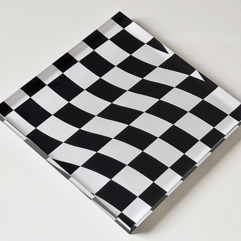 Colorful plaid fiber coasters