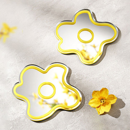 Floral mirror coasters