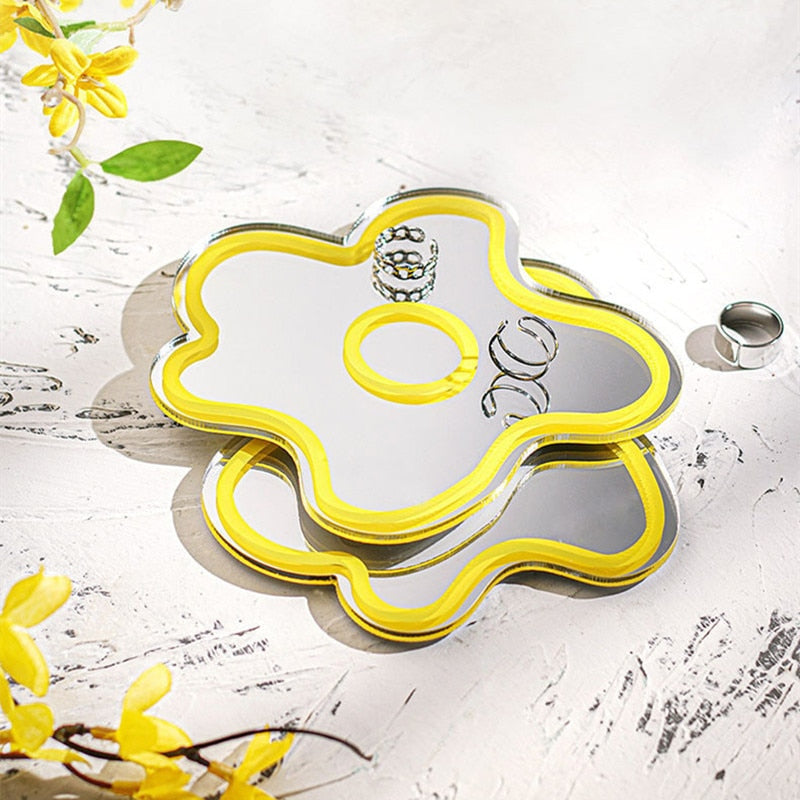 Floral mirror coasters