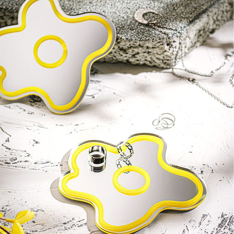 Floral mirror coasters
