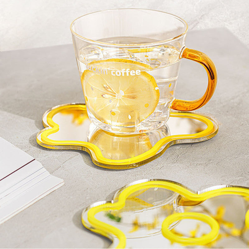 Floral mirror coasters