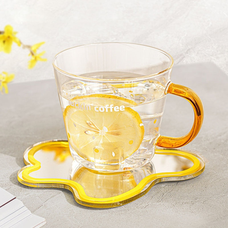 Floral mirror coasters