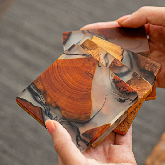 Natural Wood & Resin Coasters