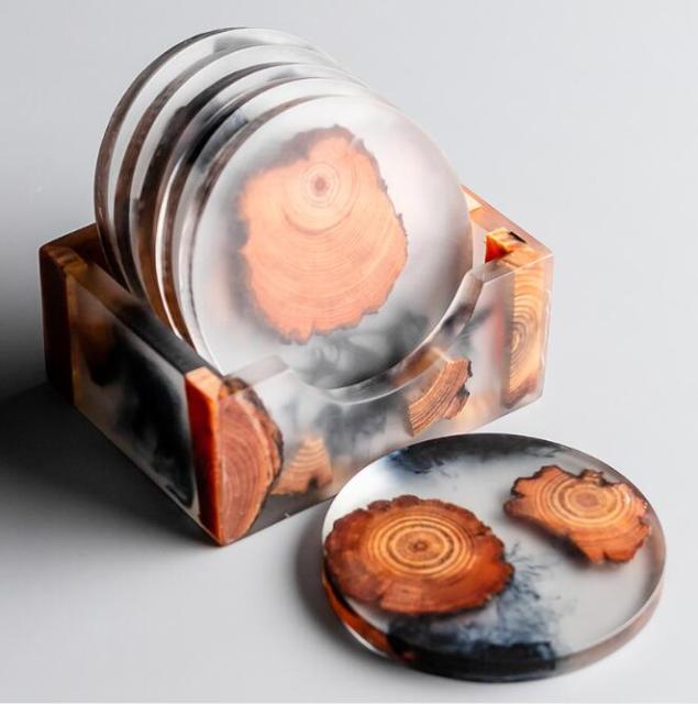 Natural Wood & Resin Coasters