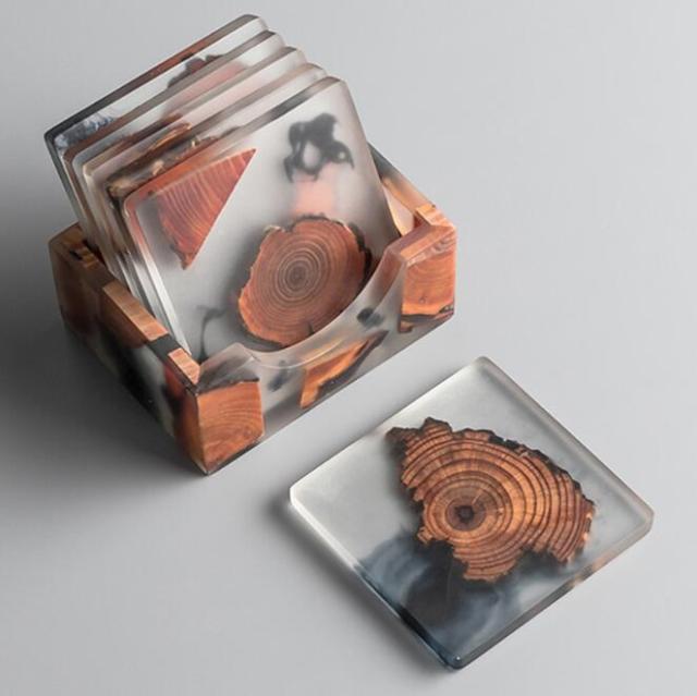 Natural Wood & Resin Coasters
