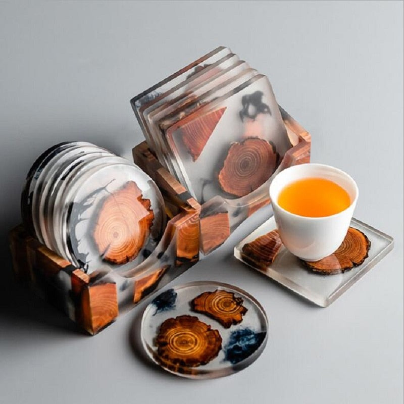 Natural Wood & Resin Coasters