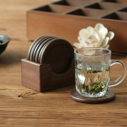 Pine Wood Coasters 6 pc Set