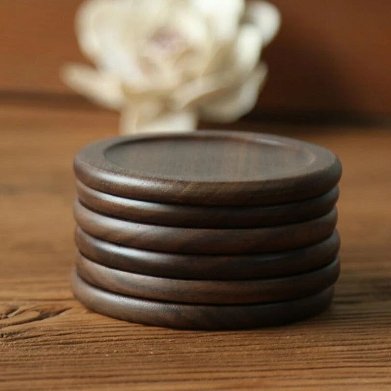 Pine Wood Coasters 6 pc Set