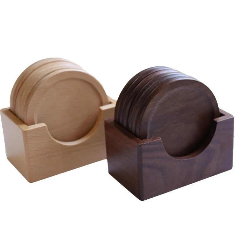 Pine Wood Coasters 6 pc Set
