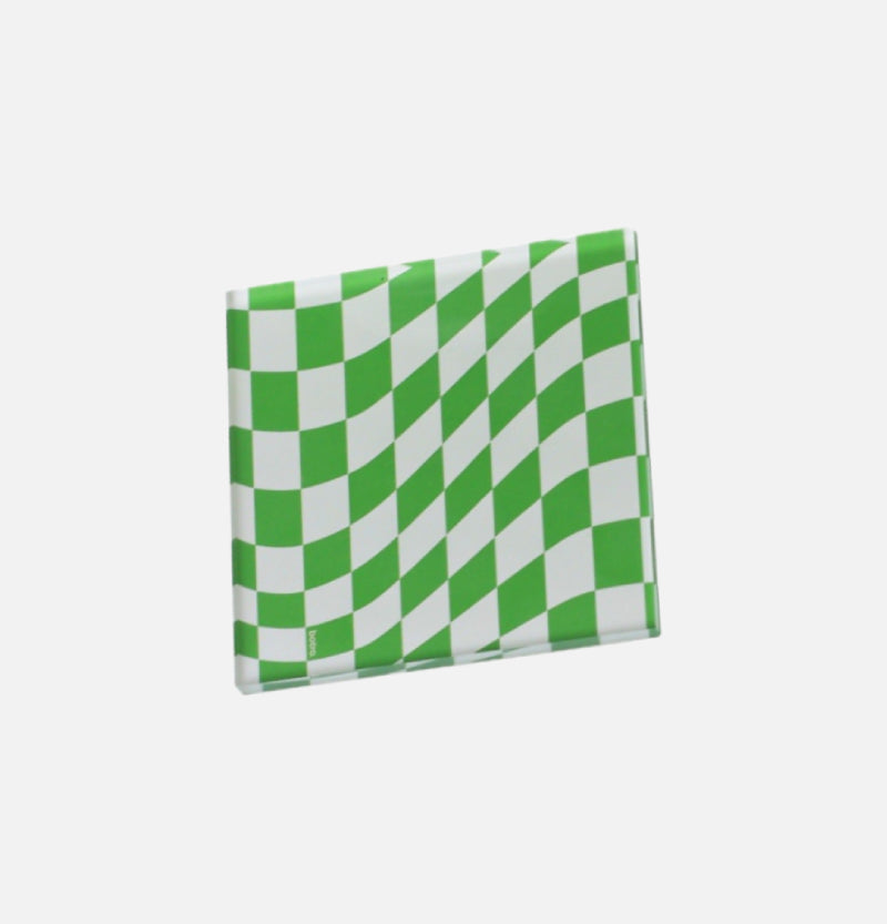Colorful plaid fiber coasters